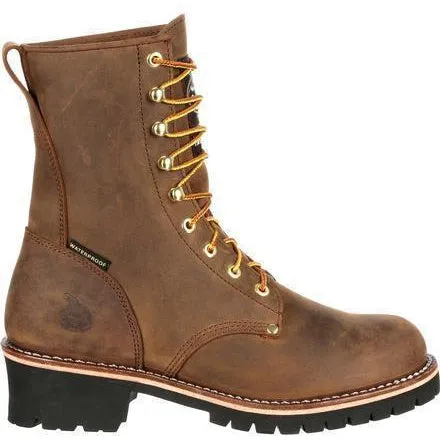Georgia Men's 8" Waterproof Steel Toe Insulated Logger Work Boot - Brown - GB00065