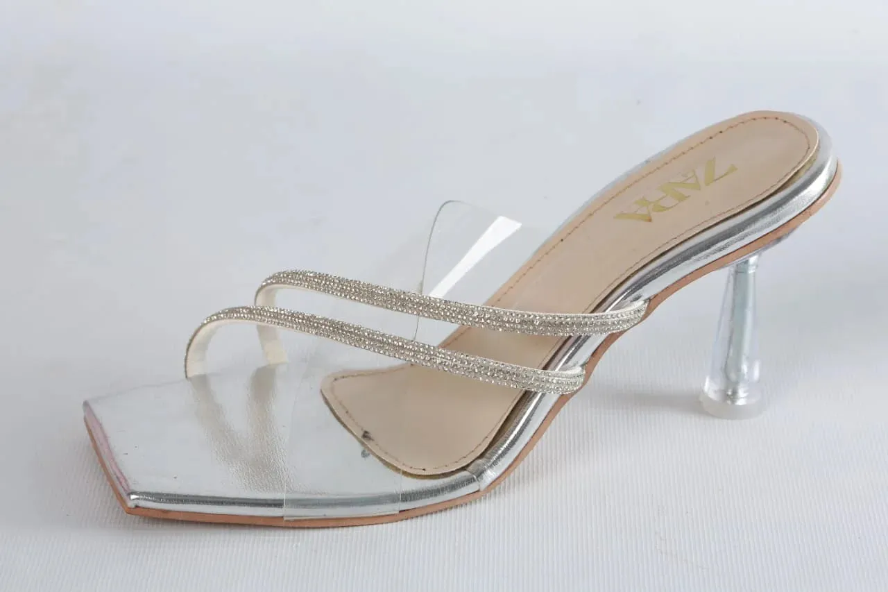 ZARA FANCY HEELS - SILVER