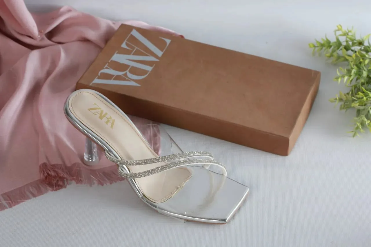ZARA FANCY HEELS - SILVER